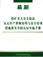 最新煤矿重大安全隐患认定停产整顿处理与安全培训措施落实考核达标实施手册 第1卷