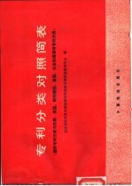 专利分类对照简表 国际专利分类与苏联、英国、联邦德国、美国、日本和德温特专利分类