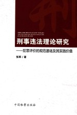 刑事违法理论研究 犯罪评价的规范基础及其实践价值