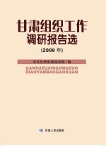 甘肃组织工作调研报告选 2009年