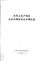 世界主要产钢国冶金科研体制及科研机构