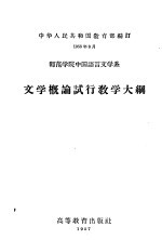 师范学院中国语言文学系 文学概论试行教学大纲