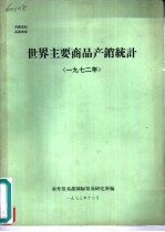 世界主要商品产销统计 1972年