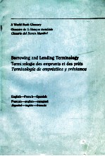 Borrowing and lending terminology English-French-Spanish Terminologie des emprunts et des prêts