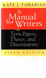 A MANUAL FOR WRITERS OF TERM PAPERS