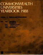 COMMONWEALTH UNIVERSITIES YEARBOOK 1988 VOLUME 4