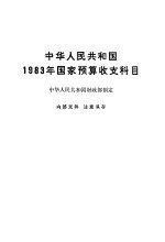 中华人民共和国1983年国家预算收支科目