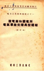 电力工业典型规程之十一 发电厂和变电所电气事故处理典型规程 试行本