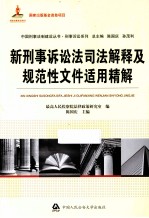 新刑事诉讼法司法解释及规范性文件适用精解