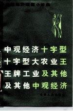 于光远经济短篇小论集 中观经济， 十字形大农业， 王牌工业及其他