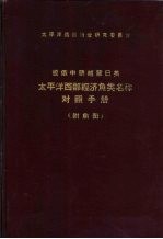 拉俄中朝越蒙日英太平洋西部经济鱼类名称对照手册