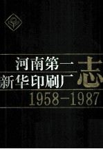 河南第一新华印刷厂志  1958-1987