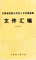 甘肃省西部大开发人才发展战略文件汇编 1