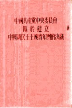 中国共产党中央委员会关于建立中国新民主主义青年团的决议