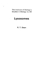 The Institute of Biology's Studies in Biology no 84  Lysosomes