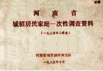 河南省城镇居民家庭一次性调查资料 1984年二季度