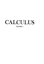 CALCULUS VOLUME 1 ONE-VARIABLE CALCULUS