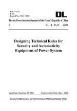 DL/T 5147-2001电力系统安全自动装置设计技术规定