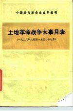 中国现代革命史资料丛刊 土地革命战争大事月表 （一九二八年八月到一九三七年七月）