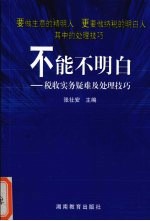 不能不明白 税收实务疑难及处理技巧