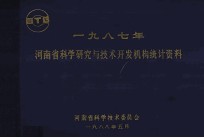 河南省科学研究与技术开发机构统计资料 1987年