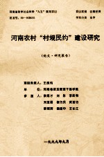 河南农村“村规民约”建设研究 论文研究报告