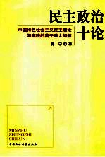 民主政治十论 中国特色社会主义民主理论与实践的若干重大问题