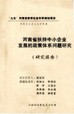 河南省扶持中小企业发展的政策体系问题研究 研究报告