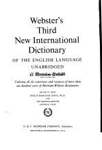 WEBSTER’S THIRD NEW INTERNATIONAL DICTIONARY OF THE ENGLISH LANGUAGE UNABRIDGED