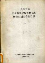 1995年北京高等学校科研机构硕士生招生专业目录 上