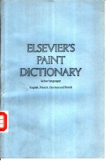 ELSEVIER’S PAINT DICTIONARY