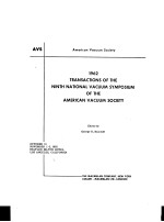 1962 TRANSACTIONS OF THE NINTH NATIONAL VACUUM SYMPLSIUM OF THE AMERICAN VACUUM SOCIETY