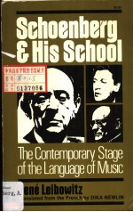 Schoenberg and His School THE CONTEMPORARY STAGE OF THE LANGUAGE OF MUSIC