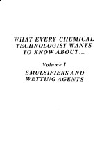 WHAT EVERY CHEMICAL TECHNOLOGIST WANTS TO KNOW ABOUT VOLUMEⅠ EMULSIFIERS AND WETTING AGENTS