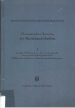 THEMATISCHER KATALOG DER MUSIKHANDSCHRIFTEN 4