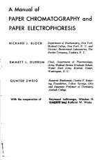 A MANUAL OF PAPER CHROMATOGRAPHY AND PAPER ELECTROPHORESIS