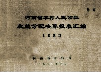 河南省农村人民公社收益分配决算报表汇编 1982年