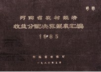 河南省农村经济收益分配决算报表汇编 1985