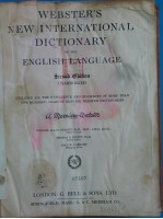 WEBSTER’S NEW INTERNATIONAL DICTIONARY OF THE ENGLISH LANGUAGE SECOND EDITION VOL 1