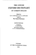 THE CONCISE OXFORD DICTIONARY OF CURRENT ENGLISH