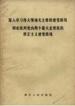 深入学习伟大领袖毛主席的建党路线彻底批判党内两个最大走资派的修正主义建党路线