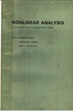 NONLINEAR ANALYSIS A COLLECTION OF PAPERS IN HONOR OF ERICH H.ROTHE