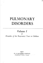 PULMONARY DISORDERS VOLUME Ⅰ