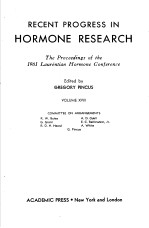 RECENT PROGRESS IN HORMONE RESEARCH VOLUME ⅩⅤⅢ