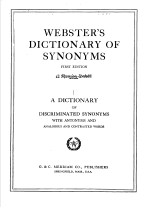 WEBSTER'S DICTIONARY OF SYNONYMS FIRST EDITION