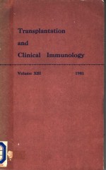 TRANSPLANTATION AND CLINICAL IMMUNOLOGY VOLUME ⅩⅢ