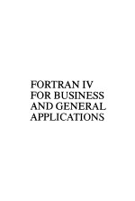 FORTRAN IV FOR BUSINESS AND GENERAL APPLICATIONS