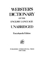 WEBSTER'S DICTIONARY OF THE ENGLISH LANGUAGE UNABRIDGED ENCYCLOPEDIC EDITION 1