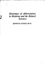 DICTIONARY OF ABBREVIATIONS IN MEDICINE AND THE RELATED SCIENCES