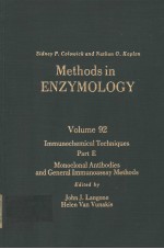 METHODS IN ENZYMOLOGY VOLUME 92 IMMUNOCHEMICAL TECHNIQUES PART E MONOCLONAL ANTIBOIES AND GENE